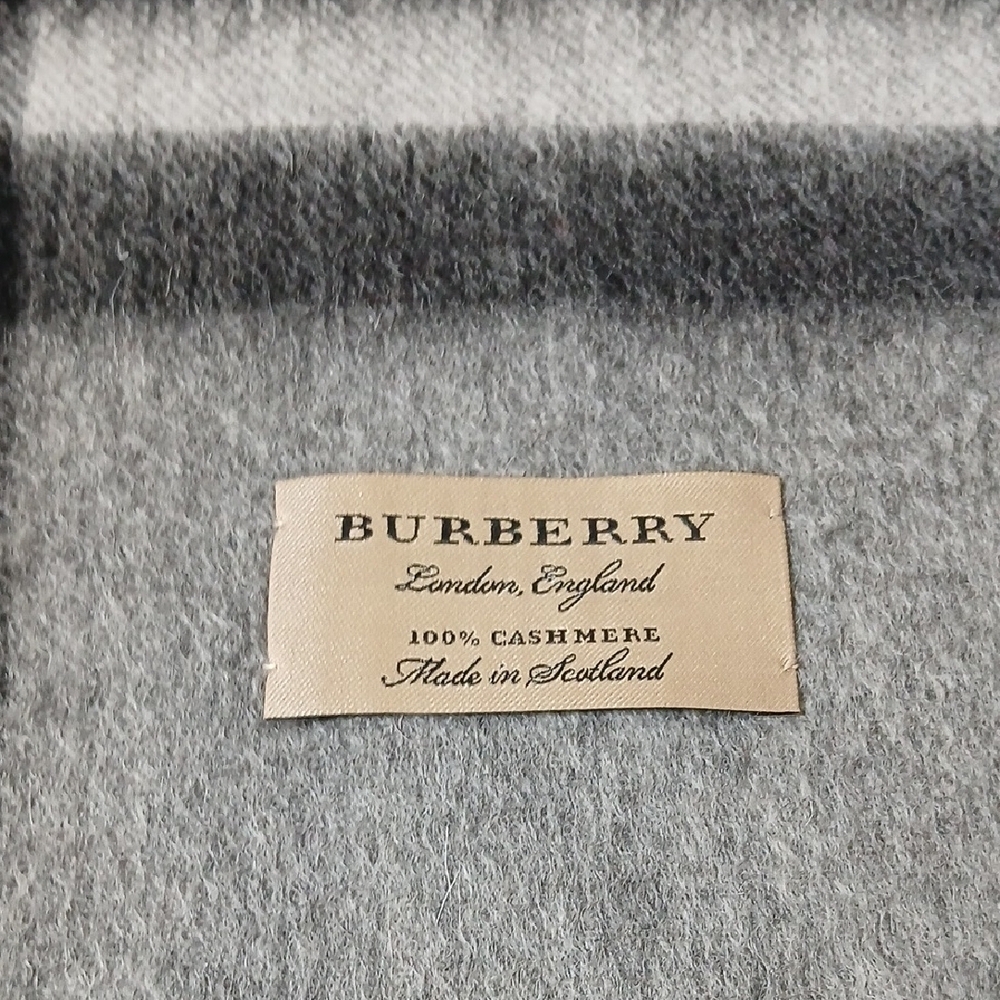 Burberry Gray and Red Checkered Scarf - Picture 2 of 3